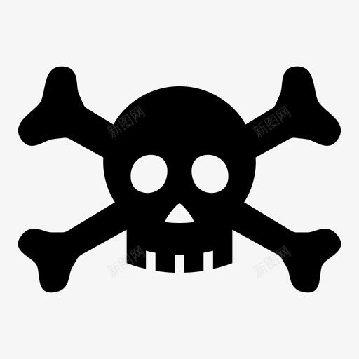 快乐罗杰交叉骨死亡图标svg_新图网 https://ixintu.com 交叉骨 坟墓和头骨 快乐罗杰 死亡 海盗 骷髅