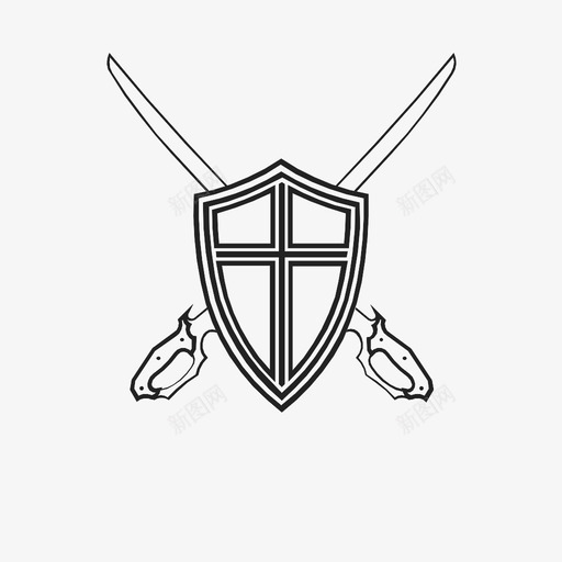 刀盾防御剑图标svg_新图网 https://ixintu.com 刀盾 剑 武器 防御