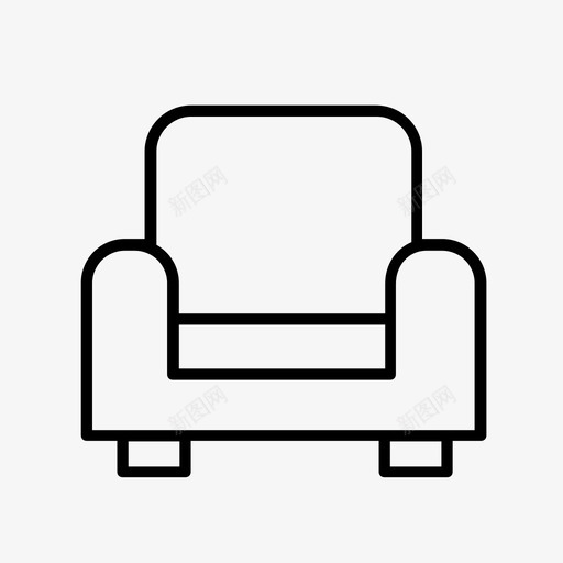 扶手椅家具休息室图标svg_新图网 https://ixintu.com 休息室 家具 扶手椅 沙发