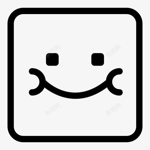 脸红表情笑脸图标svg_新图网 https://ixintu.com 方块表情 笑脸 脸红 表情 表情符号
