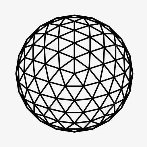 测地线球建筑球图标svg_新图网 https://ixintu.com 三角结构 几何学 巴克敏斯特富勒 建筑 测地线球 球