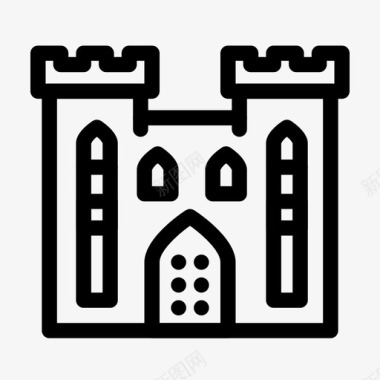 城堡建筑英国图标图标
