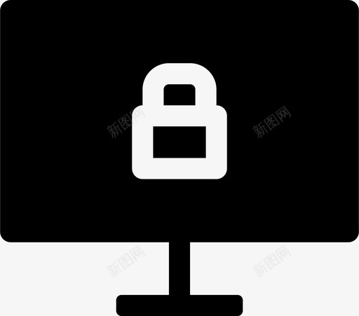 计算机锁定互联网媒体图标svg_新图网 https://ixintu.com 互联网 媒体 安全 屏幕 屏幕填充 电视 计算机锁定
