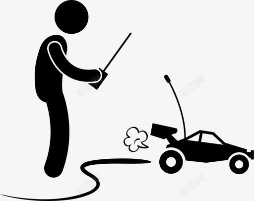 遥控车玩具户外玩具图标svg_新图网 https://ixintu.com 户外玩具 玩具 遥控车