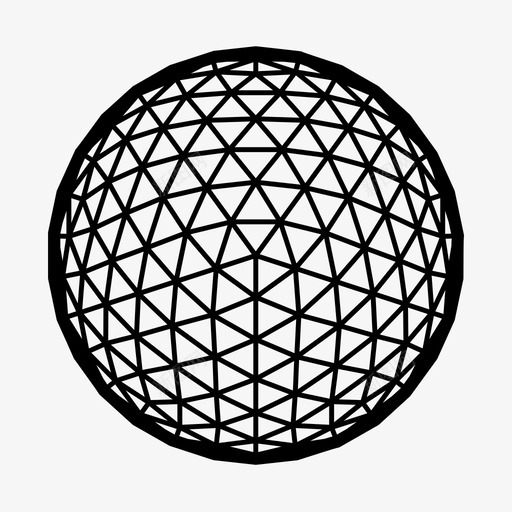 测地线球建筑球图标svg_新图网 https://ixintu.com 三角结构 几何学 巴克敏斯特富勒 建筑 测地线球 球
