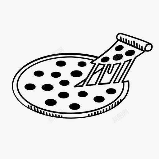 披萨片奶酪肉图标svg_新图网 https://ixintu.com 外卖 奶酪 意大利香肠 披萨 披萨片 派对 肉