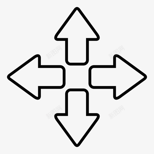 移动箭头光标图标svg_新图网 https://ixintu.com 光标 拖动 方向 界面 移动 箭头