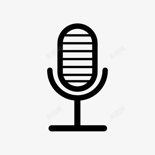 麦克风播客广播图标svg_新图网 https://ixintu.com 广播 录音 播客 麦克风