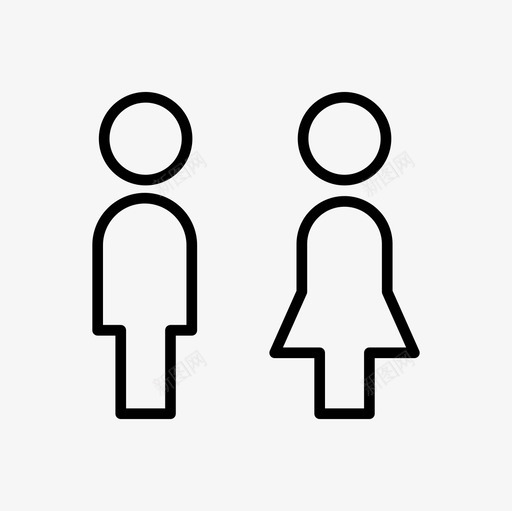 性别性别符号卫生间图标svg_新图网 https://ixintu.com 卫生间 性 性别 性别符号 性别细线图标集