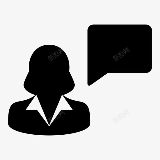 女商人讲话女商人聊天图标svg_新图网 https://ixintu.com 商务 女 女商人 女商人讲话 气泡矢量图标 用户 聊天 讲话 讲话气泡 谈话