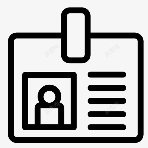 身份证徽章人图标svg_新图网 https://ixintu.com 人 徽章 签名 身份证 面谈