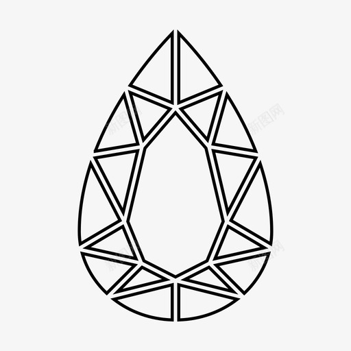梨钻石宝石图标svg_新图网 https://ixintu.com 宝石 梨 钻石