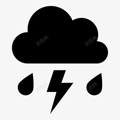 暴风雨云天空图标svg_新图网 https://ixintu.com 云 天气 天空 暴风雨