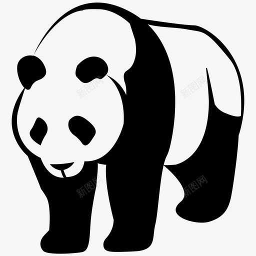 熊猫熊中国图标svg_新图网 https://ixintu.com 中国 哺乳动物i 濒危 熊 熊猫 环境