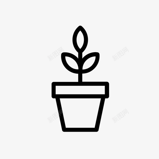 植物花盆室内植物图标svg_新图网 https://ixintu.com 室内植物 植物 自然 花盆