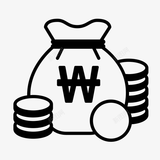 钱袋银行预算图标svg_新图网 https://ixintu.com 收钱 现金 财富 钱袋 银行 预算
