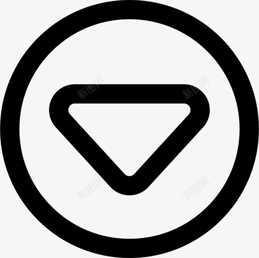 圆形按钮轮廓下箭头箭头通用界面图标svg_新图网 https://ixintu.com 圆形按钮轮廓下箭头 箭头 通用界面