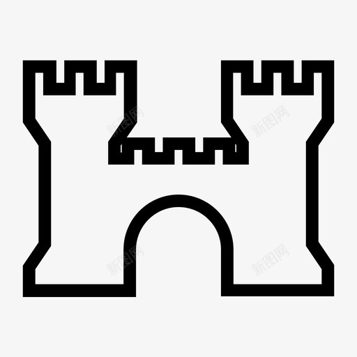城堡遗产历史图标svg_新图网 https://ixintu.com 历史 城堡 塔楼 赌场 遗产
