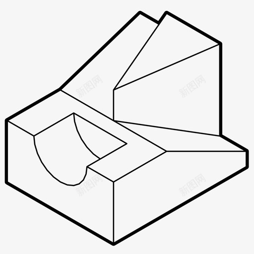 画法几何模型建筑形式图标svg_新图网 https://ixintu.com 体积 建筑 形式 画法几何模型 透视