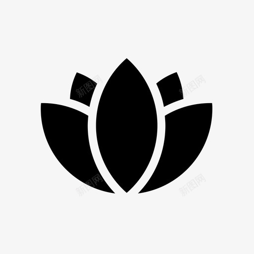 水花百合自然图标svg_新图网 https://ixintu.com 植物 水花 百合 自然 黑色