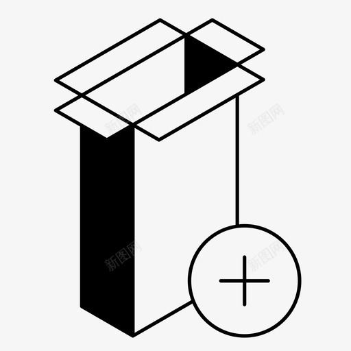 移动箱附加件添加到订单图标svg_新图网 https://ixintu.com 包括到订单 升级 存储 添加到订单 移动箱 箱 附加件
