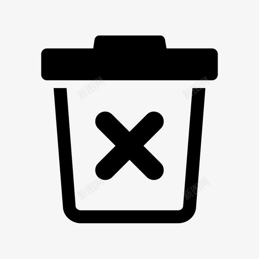 垃圾箱交叉删除图标svg_新图网 https://ixintu.com 交叉 删除 垃圾箱