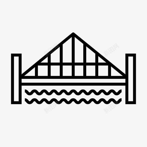 桥梁桥梁交叉河流图标svg_新图网 https://ixintu.com 施工轮廓图标 桥梁 桥梁交叉 水 河桥 河流