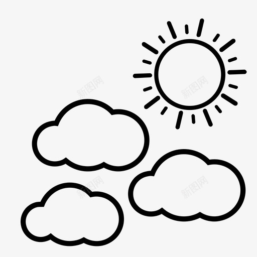 天空云太阳图标svg_新图网 https://ixintu.com 云 天气 天气预报 天空 太阳