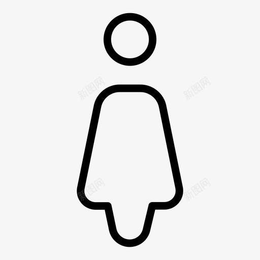 女人女孩厕所图标svg_新图网 https://ixintu.com 厕所 女人 女孩 建筑标志轮廓