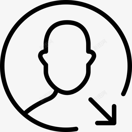 用户和化身人界面图标svg_新图网 https://ixintu.com 人 用户和化身 界面 细线图标用户和化身2