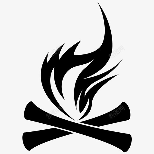 营火大火野营图标svg_新图网 https://ixintu.com 大火 火焰 营火 野营