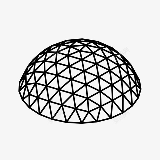 测地穹顶测地线穹顶建筑图标svg_新图网 https://ixintu.com 三角形结构 几何学 半球 巴克敏斯特富勒 建筑 测地穹顶 测地线穹顶