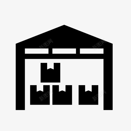 仓库箱子交货图标svg_新图网 https://ixintu.com 交货 仓库 储存 包装 物流 箱子 装运标志