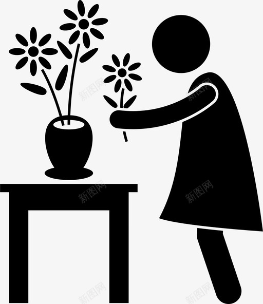 花店布置装饰图标svg_新图网 https://ixintu.com 布置 艺术工作 花卉 花店 装饰