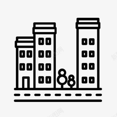 建筑物公寓城市图标图标