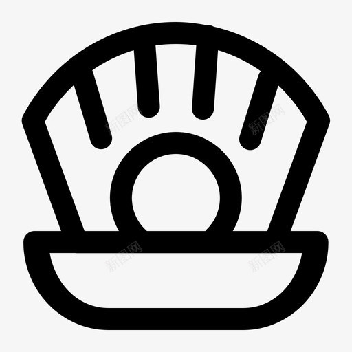 珍珠钻石海洋图标svg_新图网 https://ixintu.com 海洋 海洋生物 珍珠 贝壳 钻石