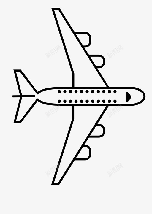 飞机空中客车航空图标svg_新图网 https://ixintu.com 旅行 空中客车 航空 运输主题 飞机 飞行