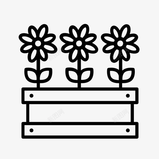 花花坛花园图标svg_新图网 https://ixintu.com 植物 盆栽植物 花 花园 花坛