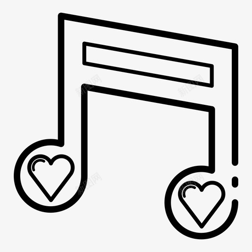 音乐音符音频心图标svg_新图网 https://ixintu.com 声音 心 爱 音乐音符 音频