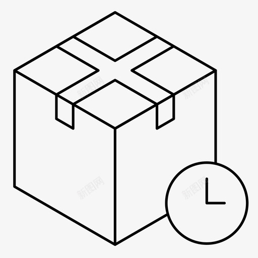 移动箱时钟交货日期图标svg_新图网 https://ixintu.com 交货日期 时钟 时间 移动箱 等待 箱子 订单