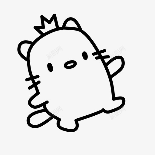 猫动物王冠图标svg_新图网 https://ixintu.com 动物 可爱 国王 猫 王冠