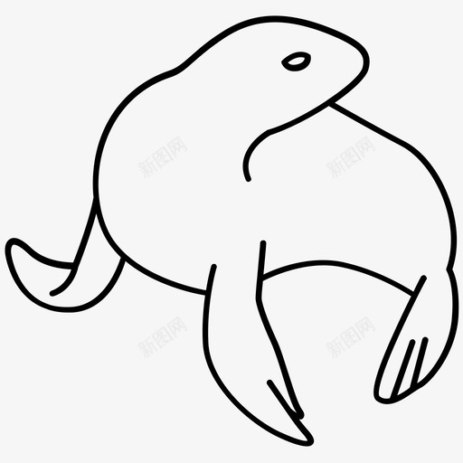 海豹毛皮狮子图标svg_新图网 https://ixintu.com 哺乳动物 小狗 毛皮 海豹 狮子
