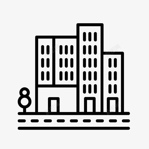 城市建筑物办公室图标svg_新图网 https://ixintu.com 办公室 城市 城镇 建筑物