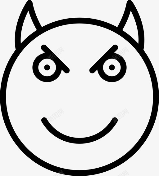 魔鬼表情脸图标svg_新图网 https://ixintu.com 漂亮图标表情2轮廓 脸 表情 魔鬼