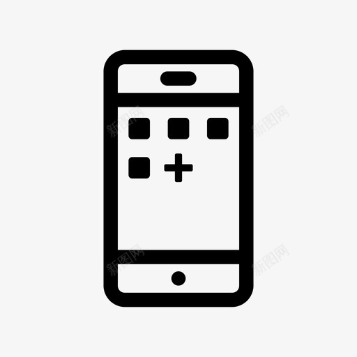 向手机添加应用程序手机手机应用程序图标svg_新图网 https://ixintu.com 向手机添加应用程序 手机 手机应用程序