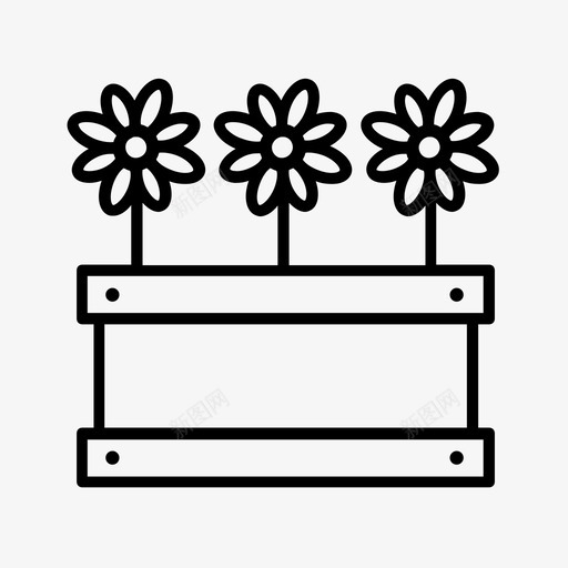 花盆雏菊花坛图标svg_新图网 https://ixintu.com 花 花园 花坛 花盆 雏菊