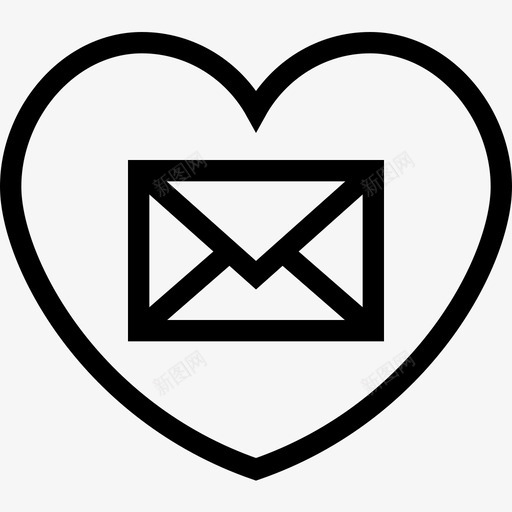 情书信封信纸信封图标svg_新图网 https://ixintu.com 信封 信纸信封 情书 浪漫信 爱情和浪漫线图标
