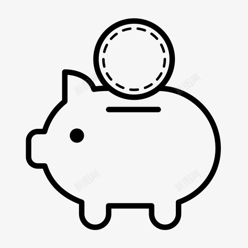 存钱罐现金钱图标svg_新图网 https://ixintu.com 储蓄 存钱罐 收钱 现金 钱