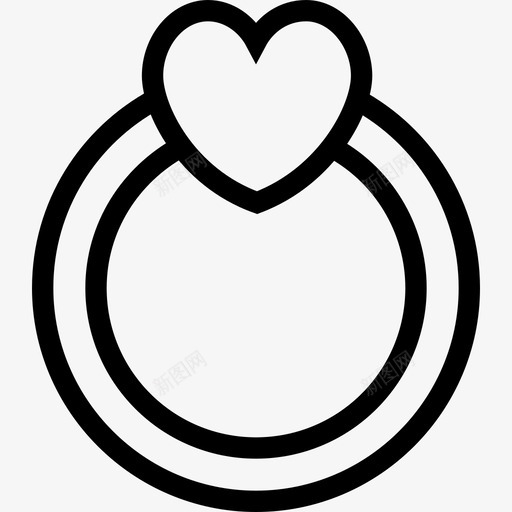 结婚戒指订婚心图标svg_新图网 https://ixintu.com 心 爱 爱和浪漫线图标 结婚戒指 订婚