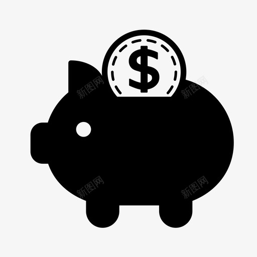 存钱罐现金钱图标svg_新图网 https://ixintu.com 储蓄 存钱罐 收钱 现金 钱